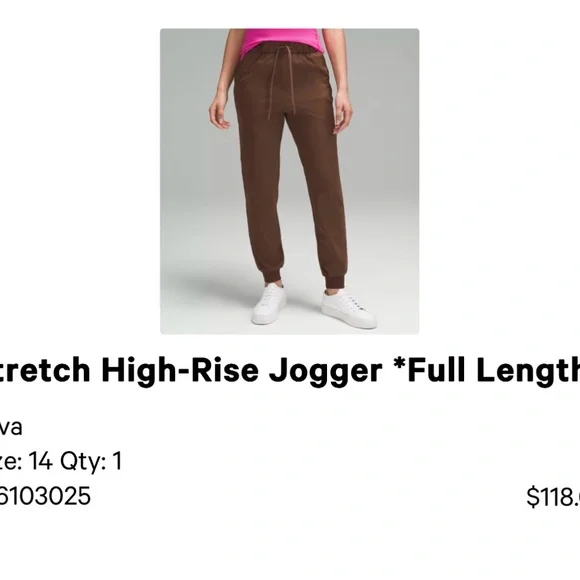 lululemon Stretch High-Rise Jogger *Full Length | Size 14 | Java - Picture 2 of 3